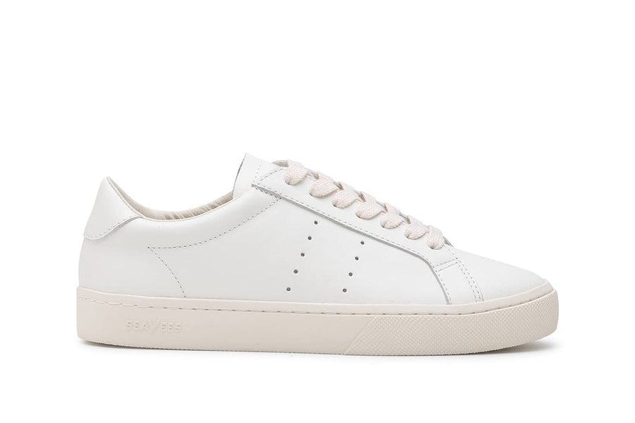 Women's Diamond Cup sneaker in White leather, side view