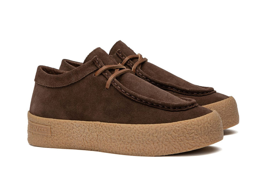 Women's Hayward Platform in Chocolate suede, three-quarter view