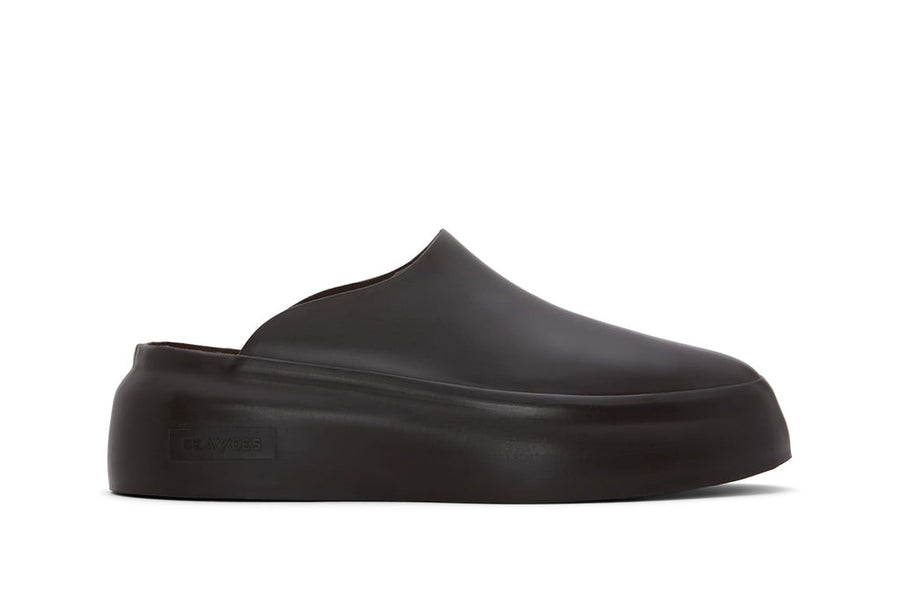Women's Marin Mule slip-on in a dark finish, side view