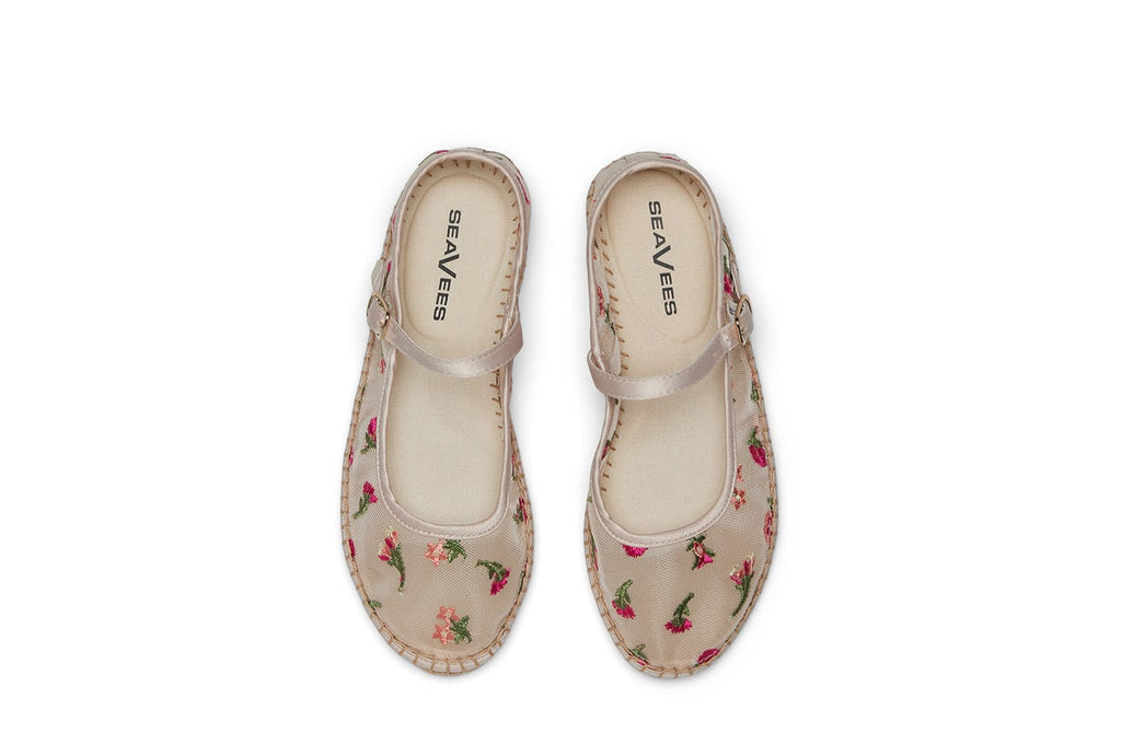 Women's Miramar Espadrille in Bloom mesh, top view