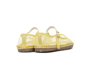 Women's Miramar Espadrille in Butter mesh, heel view
