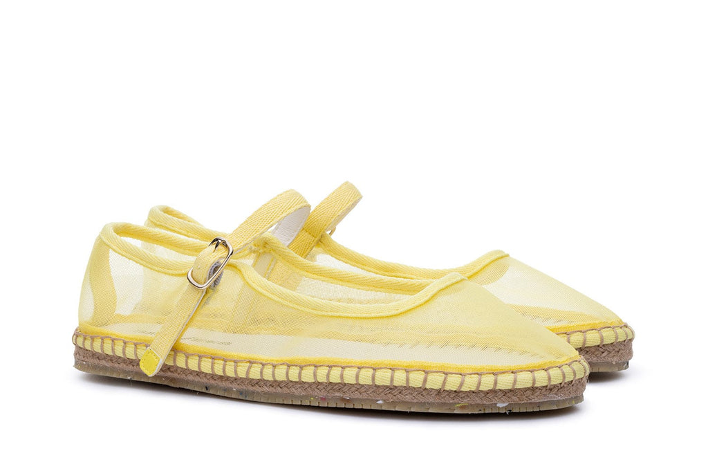 Women's Miramar Espadrille in Butter mesh, three-quarter view