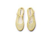 Women's Miramar Espadrille in Butter mesh, top view