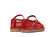 Women's Miramar Espadrille in Forever Red mesh, back view