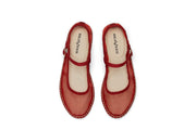 Women's Miramar Espadrille in Forever Red mesh, top view