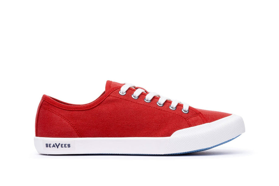 Women's Monterey Sneaker in Forever Red canvas, side view