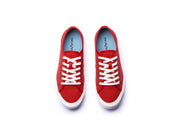 Women's Monterey Sneaker in Forever Red canvas, top view
