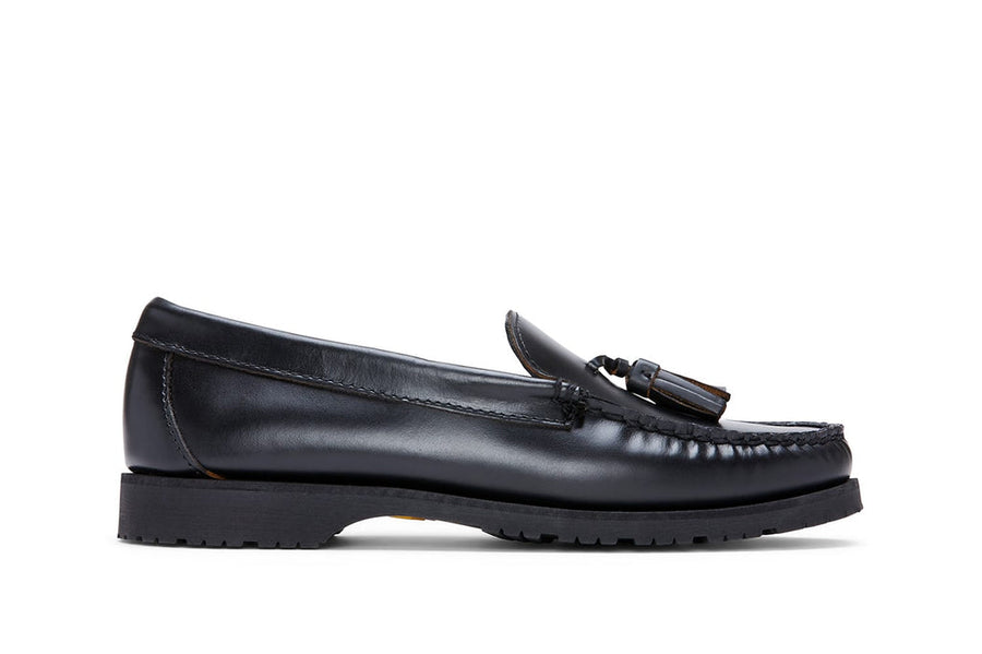 Women's Rickie Tassel Loafer in Black leather, side view