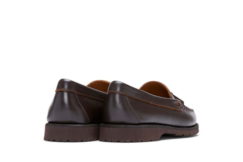 Women's Rickie Tassel Loafer in Dark Chocolate leather, back view