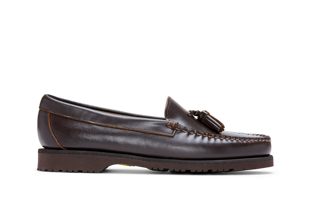 Women's Rickie Tassel Loafer in Dark Chocolate leather, side view
