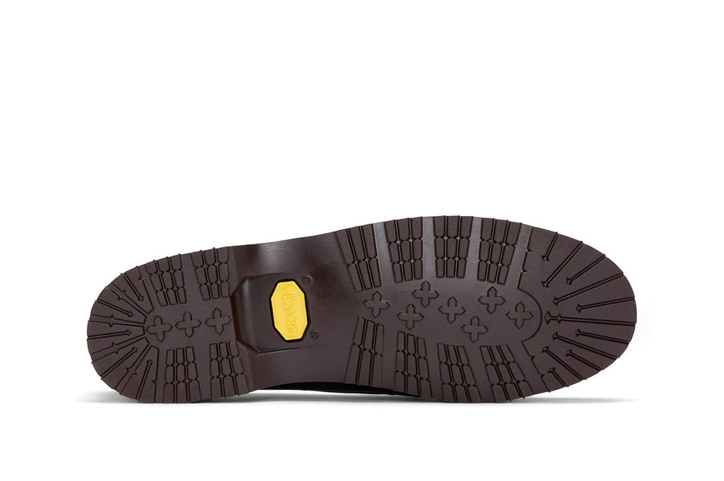 Women's Rickie Tassel Loafer in Dark Chocolate leather, outsole view