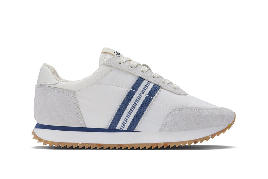 Women's Royal Runner sneaker in Fresh White nylon and suede, side view
