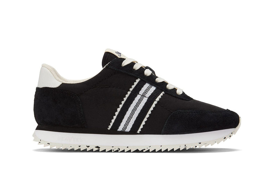Women's Royal Runner sneaker in Raven nylon and suede, side view