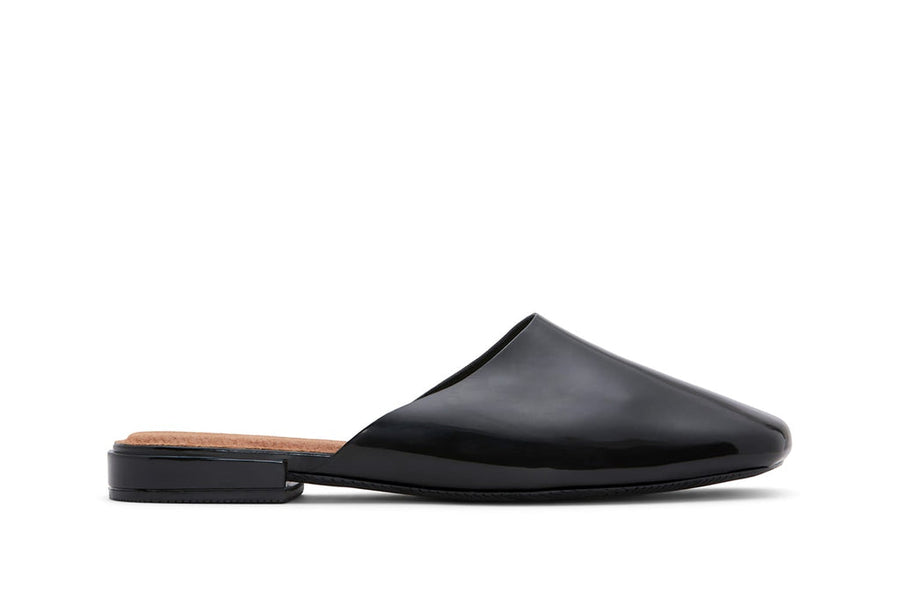 Women's Sadie Slide in Black rubber, side view