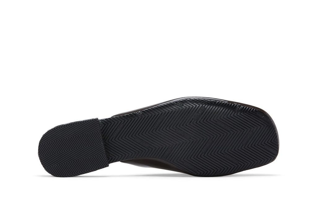 Women's Sadie Slide in Dark Chocolate rubber, outsole view