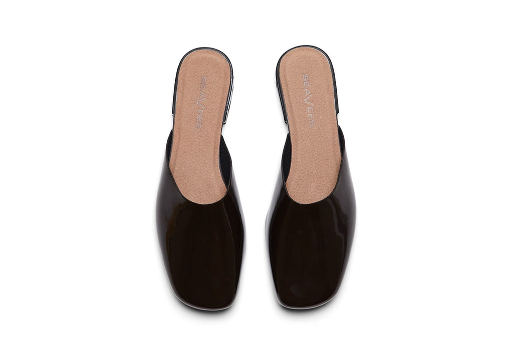 Women's Sadie Slide in Dark Chocolate rubber, top view