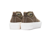 Women's Sato Oxford in Brownstone canvas, heel view