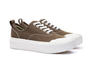 Women's Sato Oxford in Brownstone canvas, three-quarter view