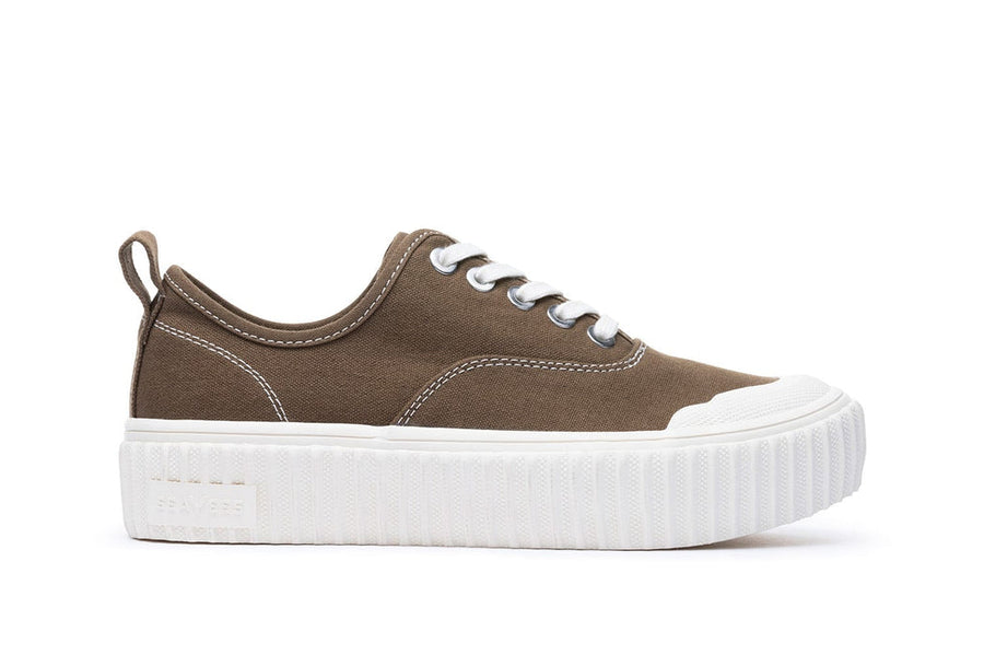 Women's Sato Oxford in Brownstone canvas, side view