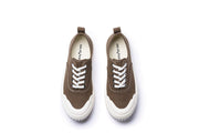 Women's Sato Oxford in Brownstone canvas, top view