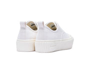 Women's Sato Oxford in Parchment canvas, heel view