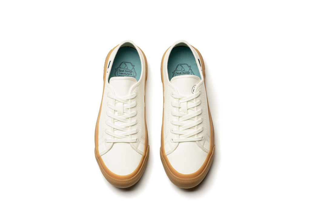 Women's SeaChange LTT sneaker in White/Gum corn leather, top view