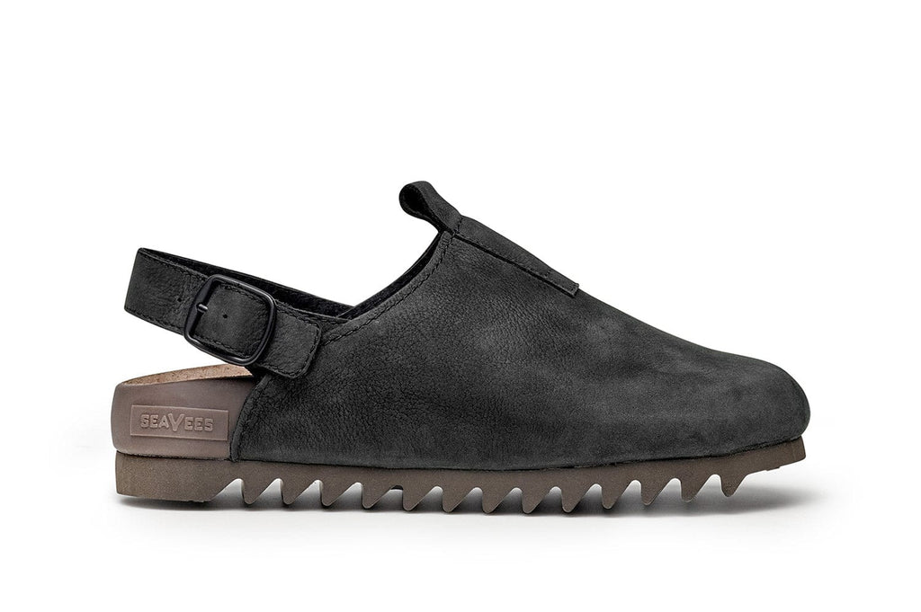 Women's Tahoe Trekker sandal in Black leather, side view