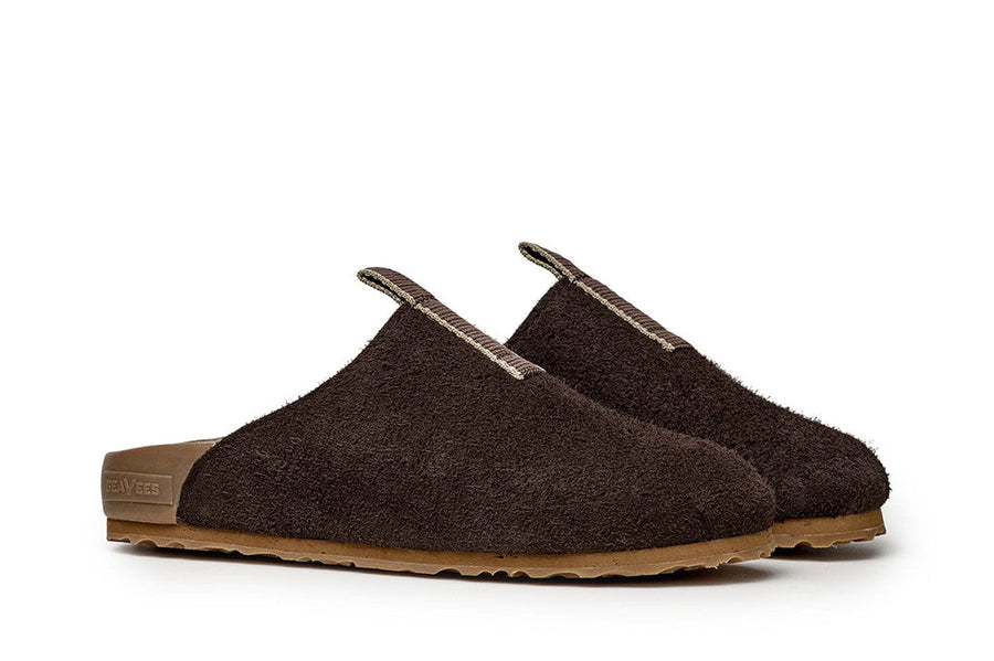 Women's Tiburon Trekker sandal in Espresso suede, three-quarter view