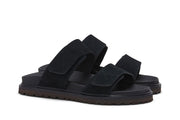 Women's Townsend Slide in Black suede, three-quarter view