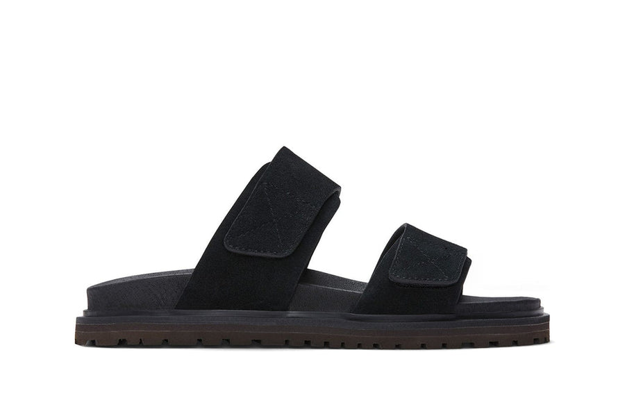 Women's Townsend Slide in Black suede, side view