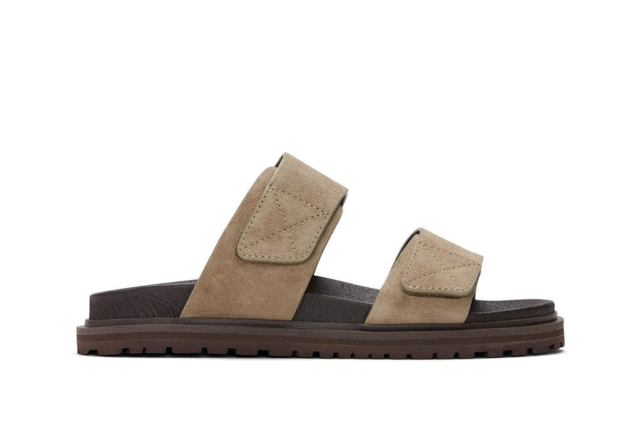 Women's Townsend Slide in Taupe suede, side view