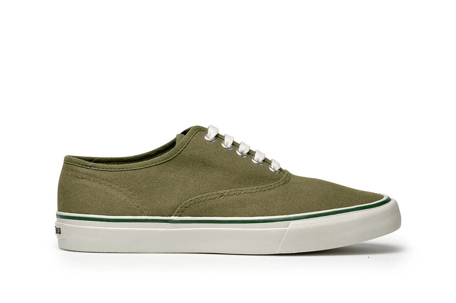 Women's Founders Edition Yacht Shoe in Green canvas, side view