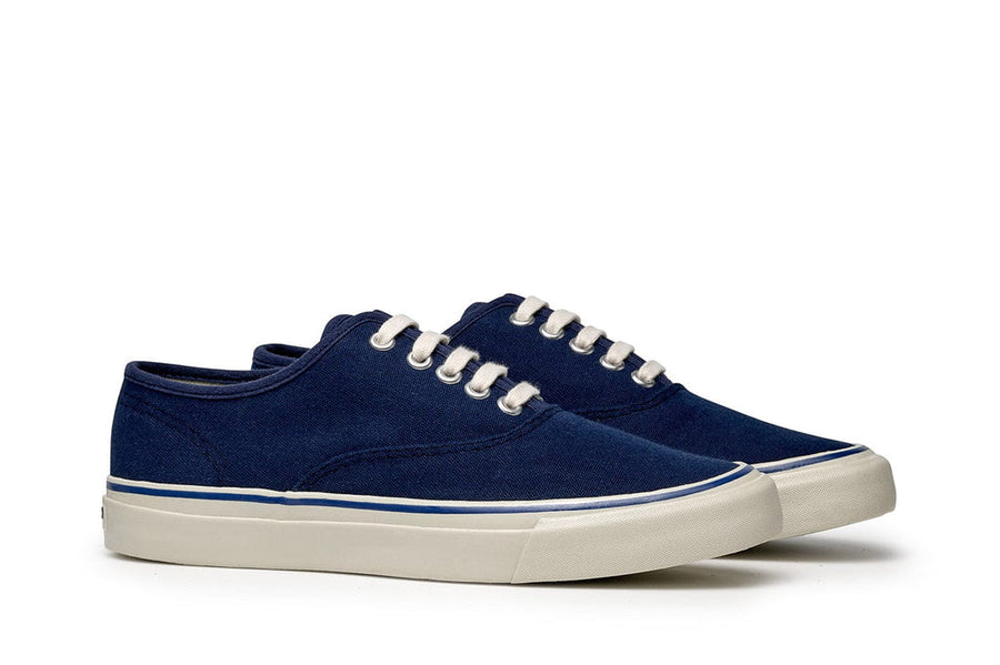 Women's Founders Edition Yacht Shoe in Navy canvas, three-quarter view