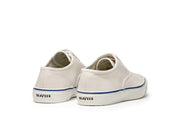Women's Founders Edition Yacht Shoe in White canvas, heel view