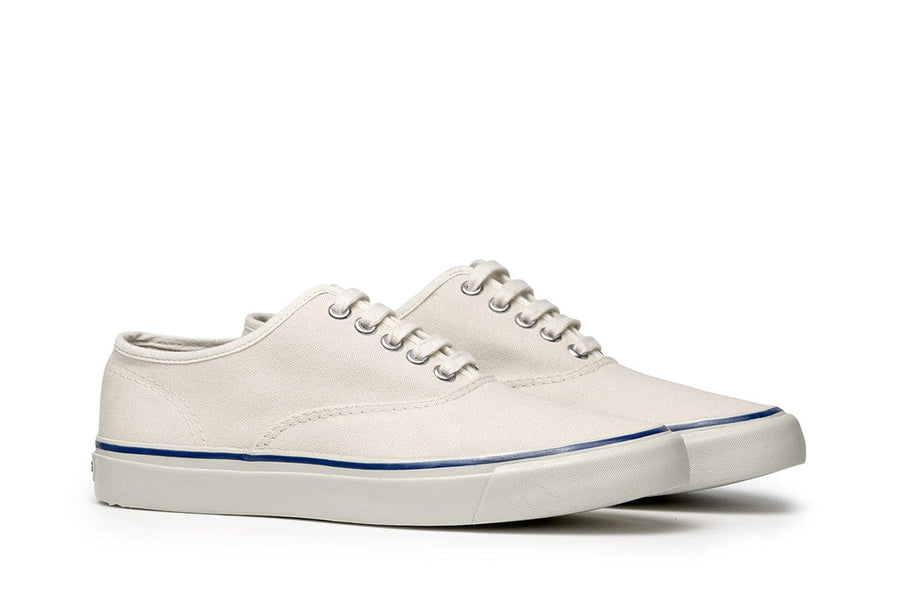 Women's Founders Edition Yacht Shoe in White canvas, three-quarter view