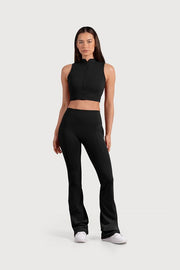 Ladies Active Zip Front Crop Top