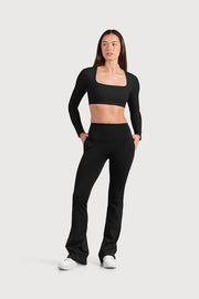 Ladies Active Long Sleeve Crop Top