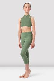 Girls Sadie Zip Front Crop Top