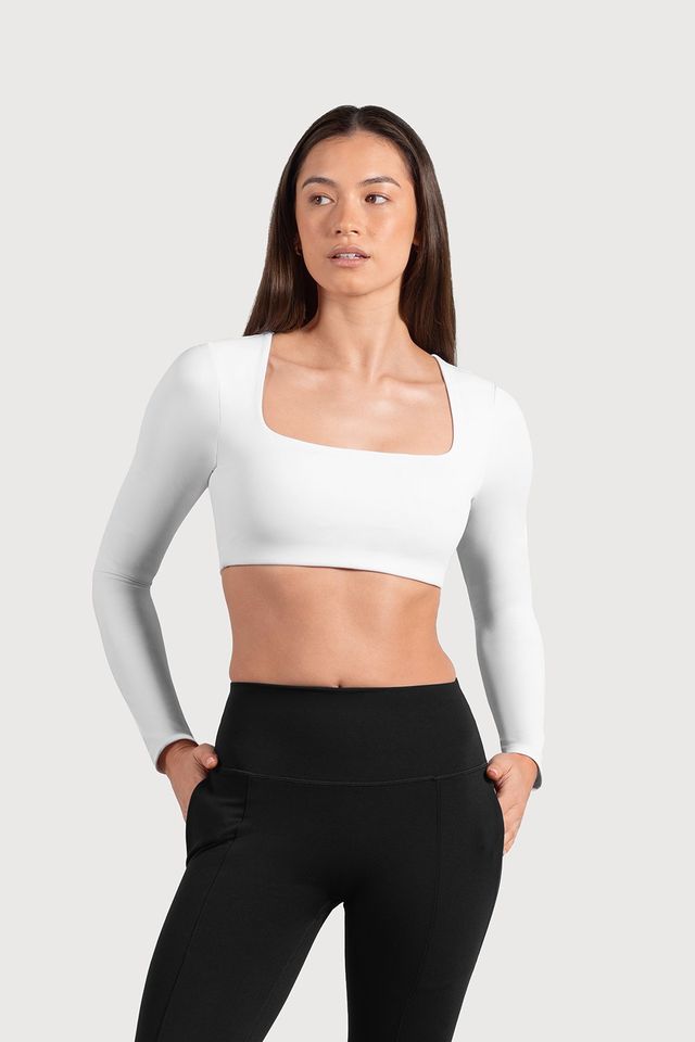 Ladies Active Long Sleeve Crop Top