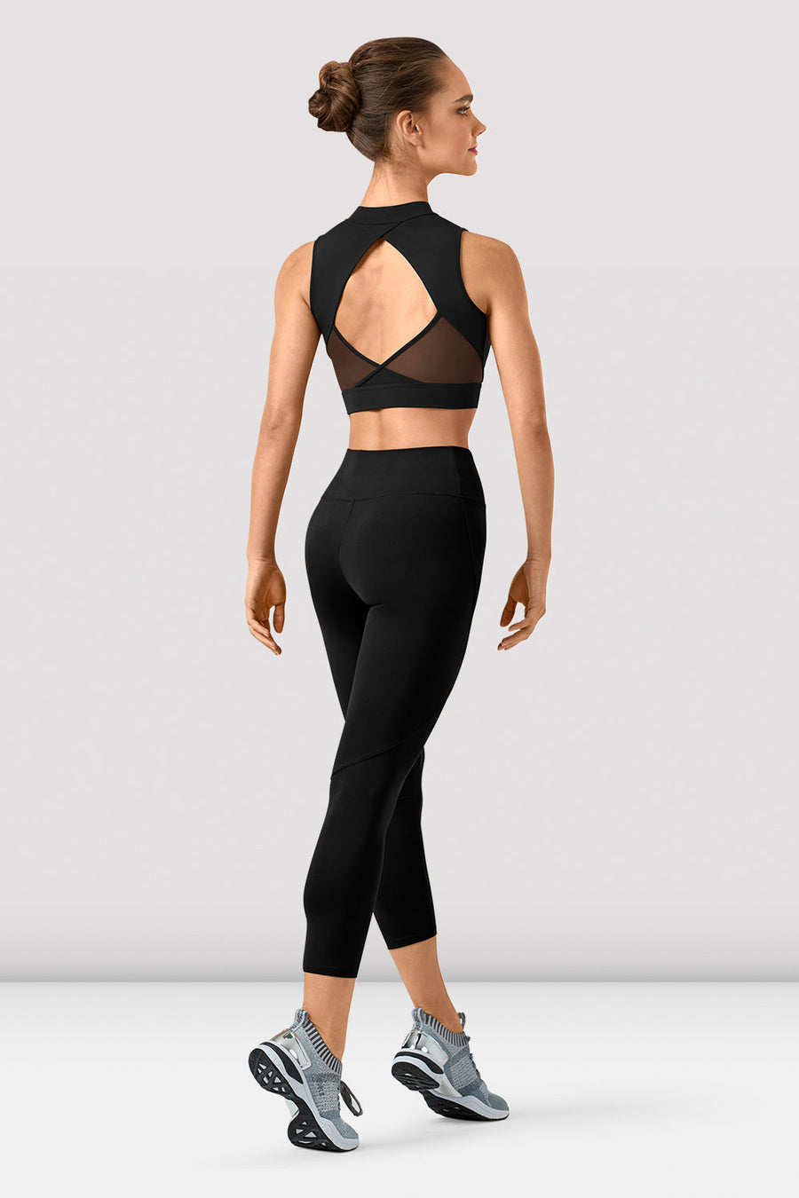 Ladies Rayna Mirage Print Zipper Crop Top