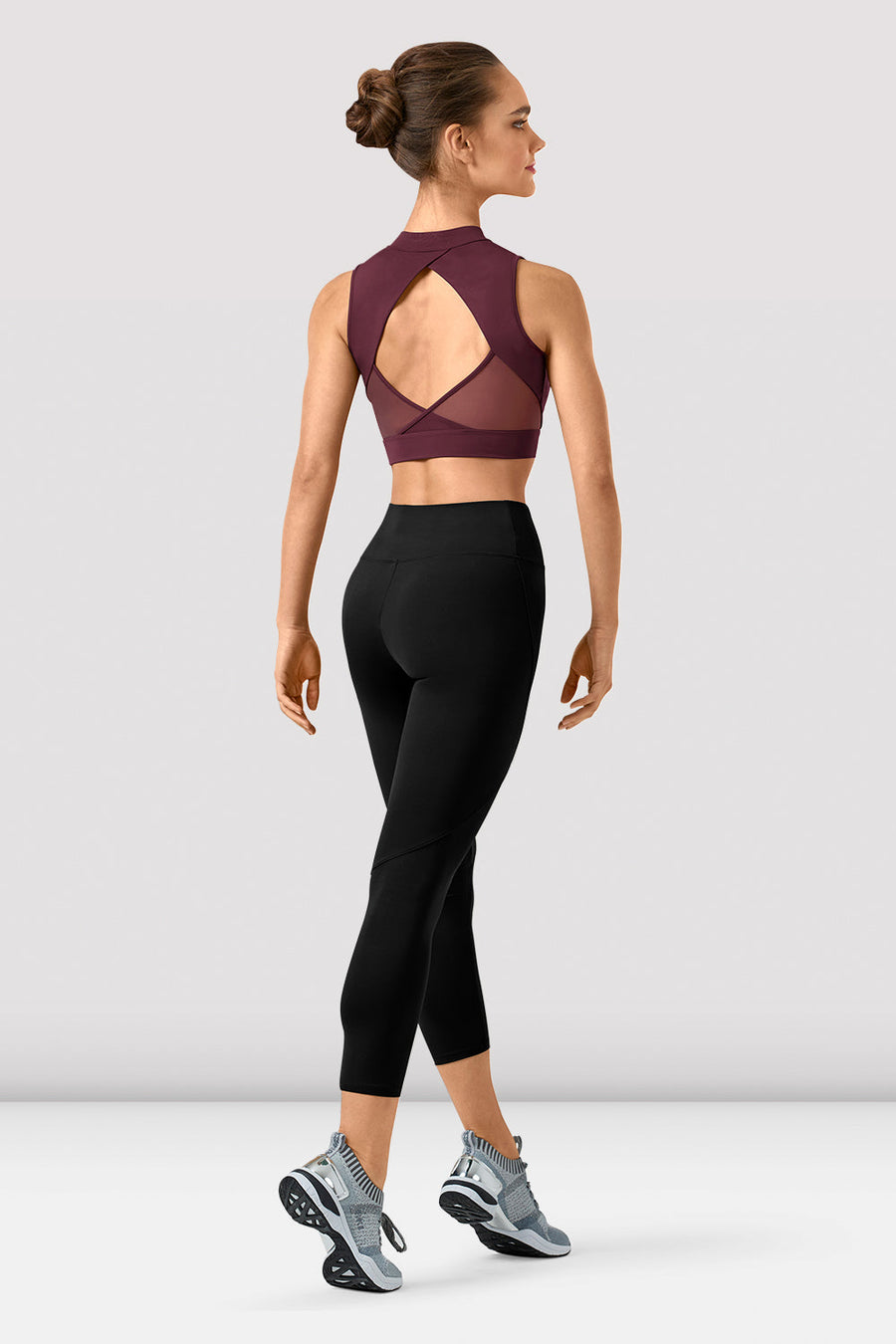 Ladies Rayna Mirage Print Zipper Crop Top