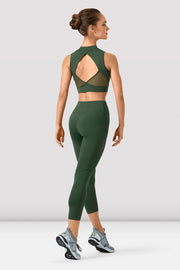 Ladies Rayna Mirage Print Zipper Crop Top