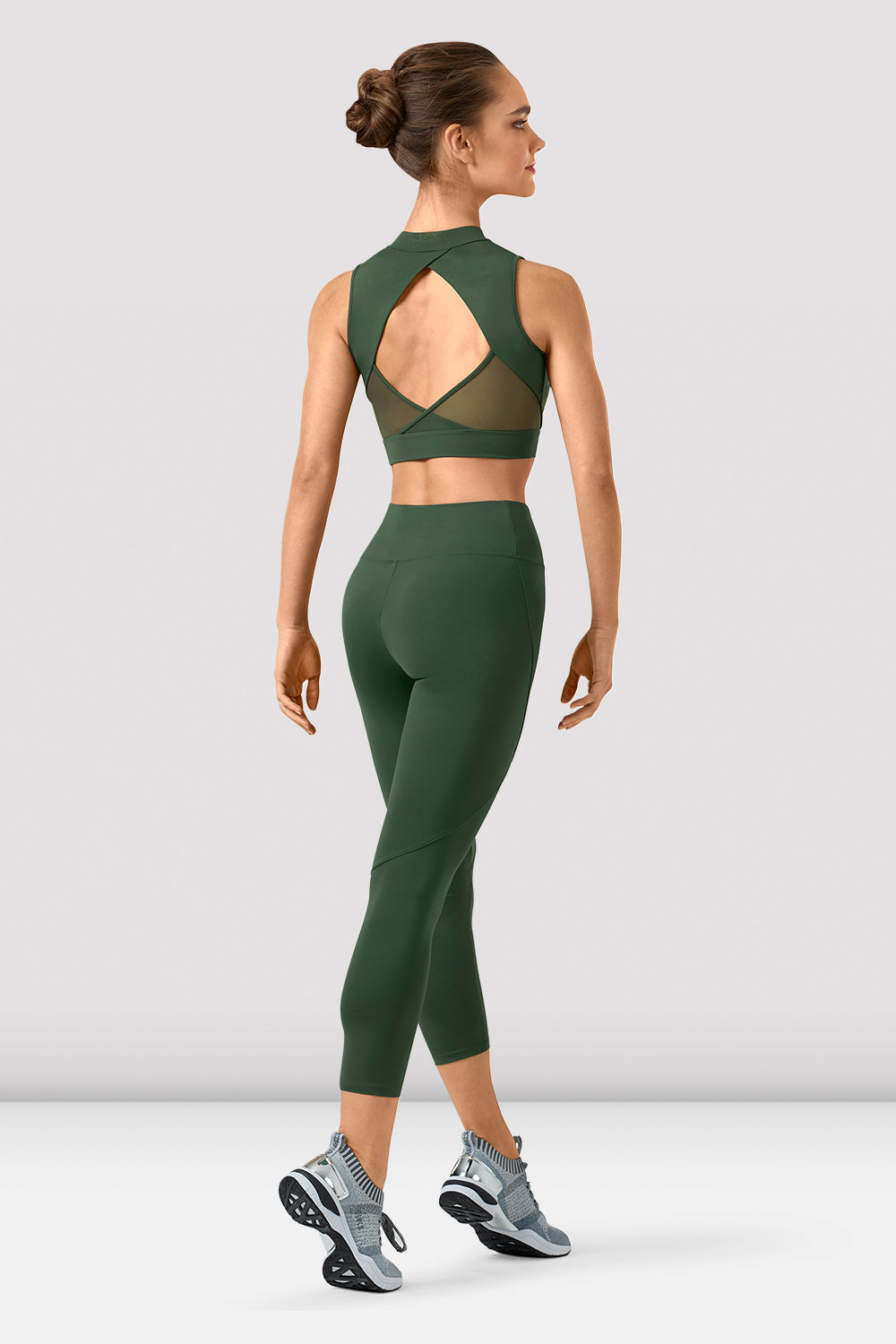 Ladies Rayna Mirage Print Zipper Crop Top