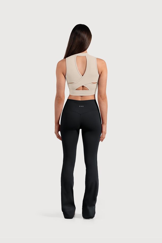 Ladies Active Zip Front Crop Top