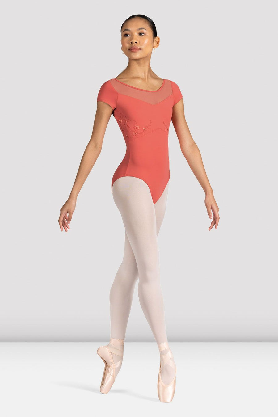 Ladies Aster Floral Cap Sleeve Leotard