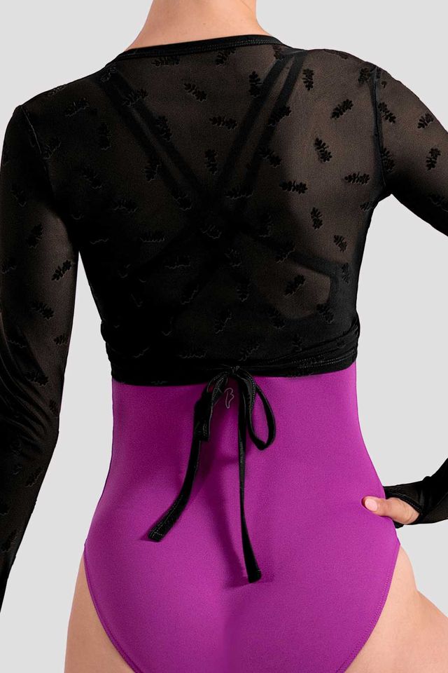 Ladies Luna Floral Long Sleeve Wrap Top
