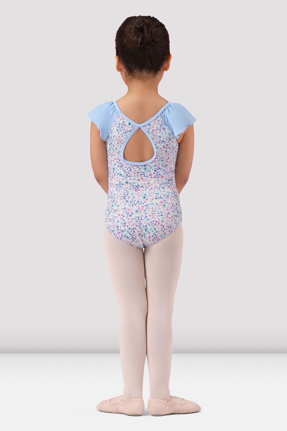 Girls Mirella Ditsy Floral Frill Sleeve Leotard