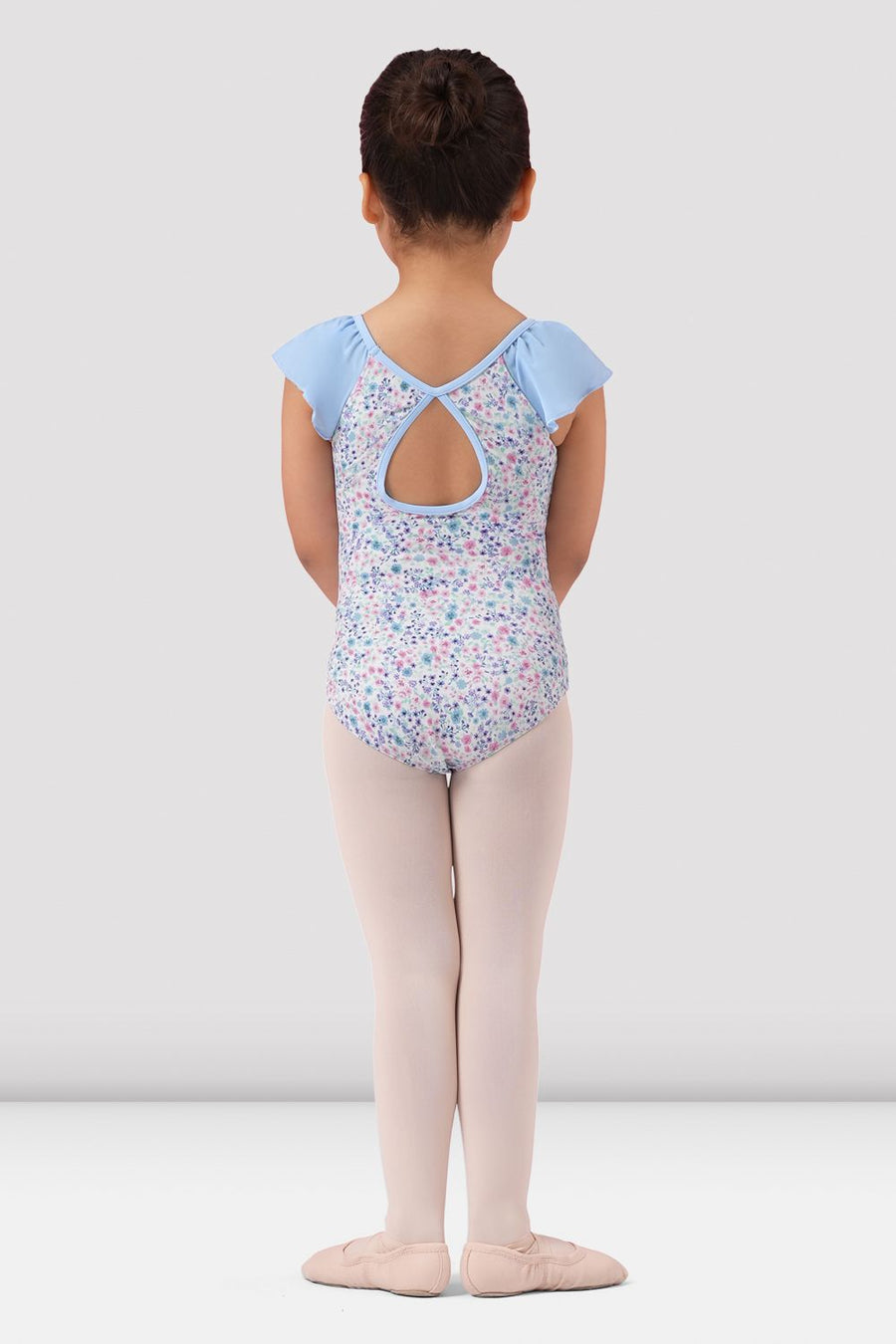 Girls Mirella Ditsy Floral Frill Sleeve Leotard