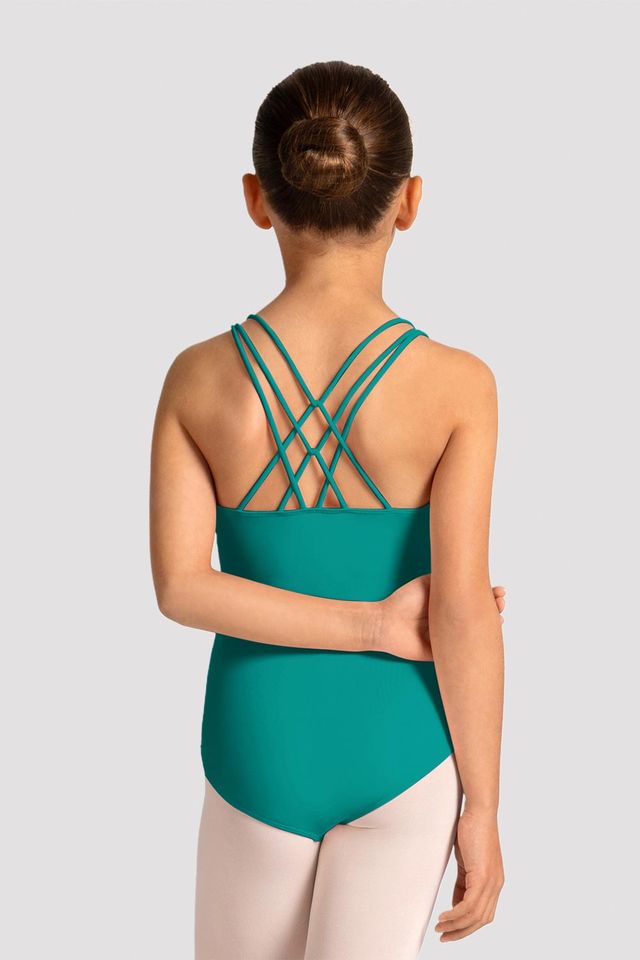 Girls Mirella Celestia Cross Back Printed Leotard