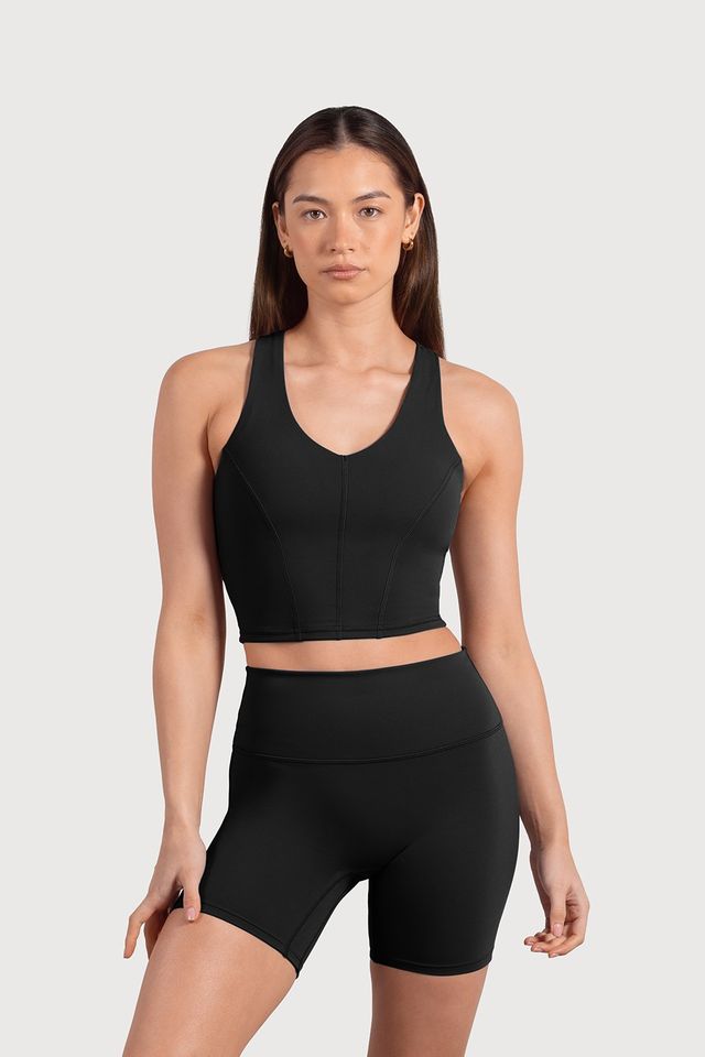 Ladies Active Racerback Corset Crop Top